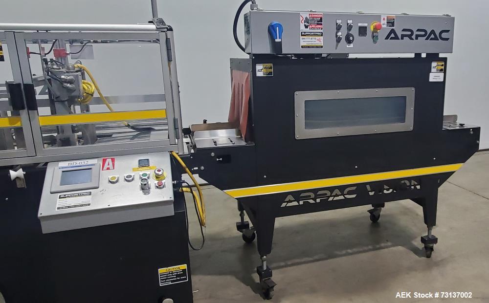 Arpac TS37 Continuous Motion Shrink Wrapper with Arpac VT12248 Shrink Tunnel